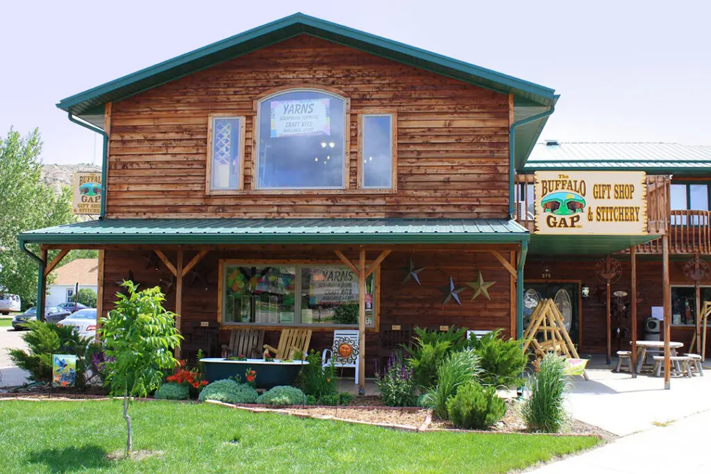 Buffalo Gap Gift Shop in Medora, North Dakota a shop offering souvenirs, shirts, gear, and gifts