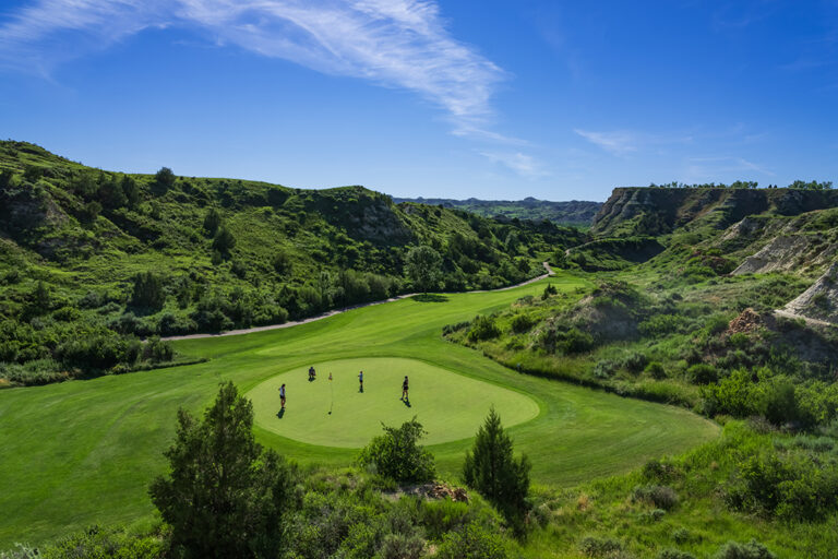 Bully Pulpit Golf Course in Medora, North Dakota offers views and tee times for golf in the Badlands of North Dakota