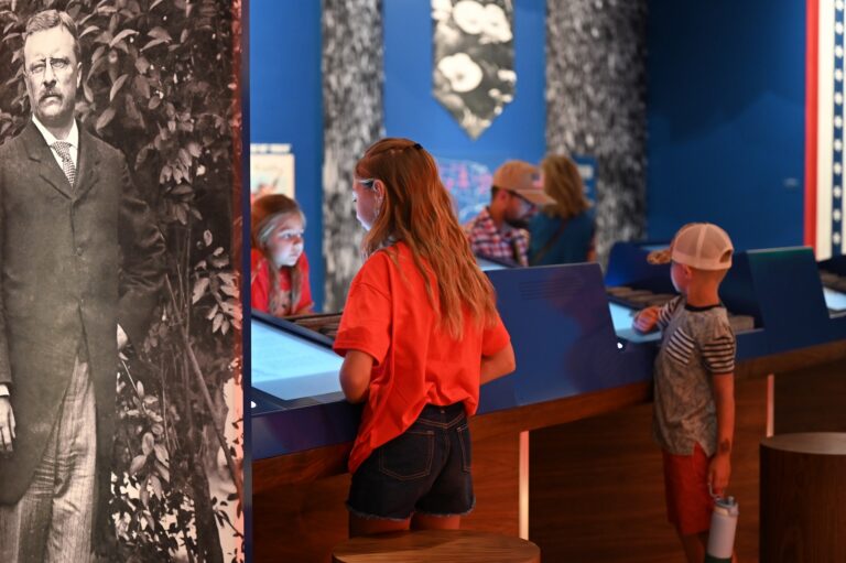 Children interact with an exhibit at TRPL.