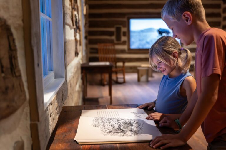Children explore an early exhibit in TRPL.